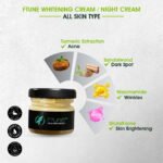 FTUNE Glutathione Cream ingredients including Glutathione, Niacinamide, Turmeric and Sandalwood