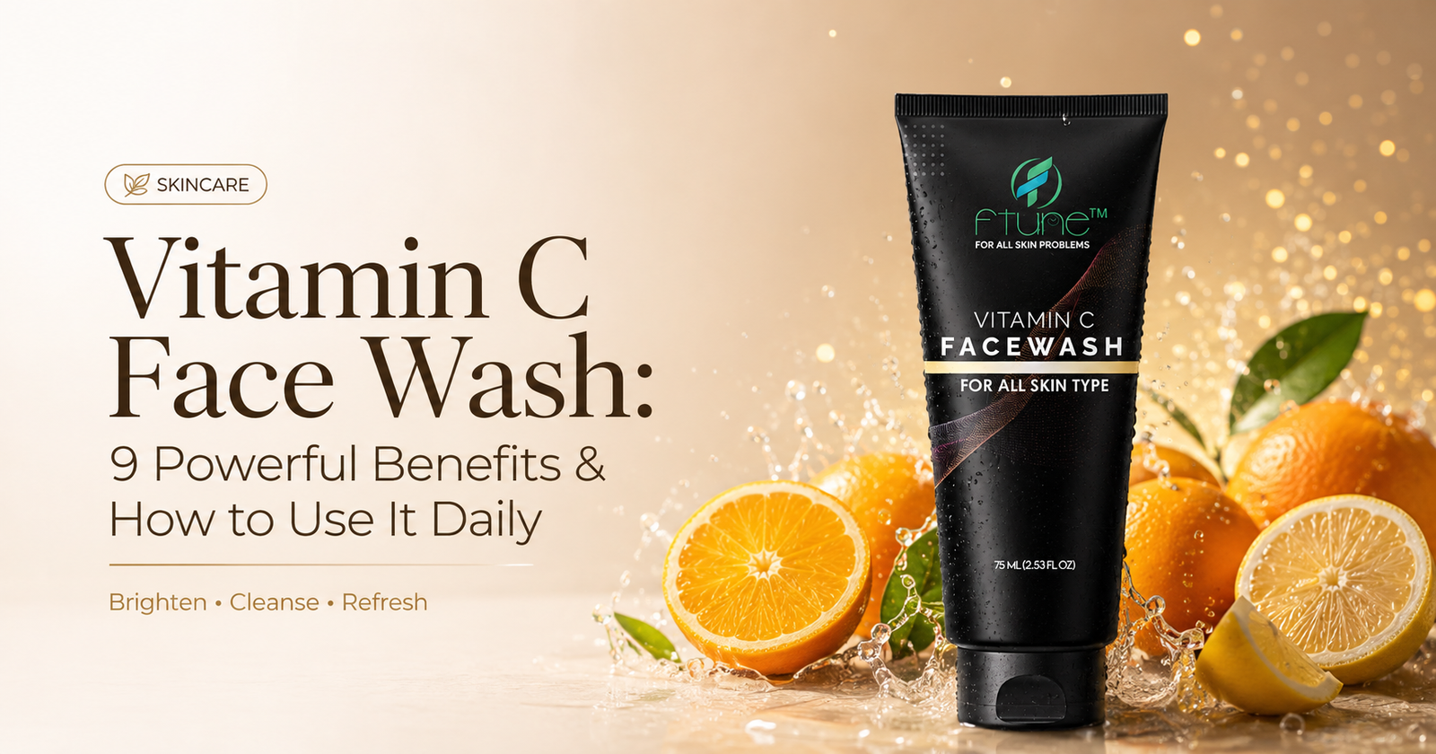 FTUNE Vitamin C Face Wash for daily skincare and brighter-looking skin